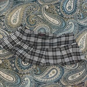 Black and White Plaid Mini Skirt